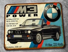 plaque métal vintage BMW M3 (E30) Cabriolet 