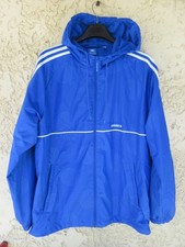 Veste à capuche ADIDAS rétro vintage style coupe vent bleu L