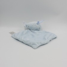 Doudou plat baleine bleu