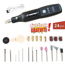 Mini Perceuse Sans Fil USB 24pcs Gravure, Polissage, Découpe & Perçage
