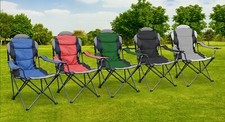 Camping Chaise Pliant Léger Haut Arrière Jardin Porte-Gobelet & Sac Transport