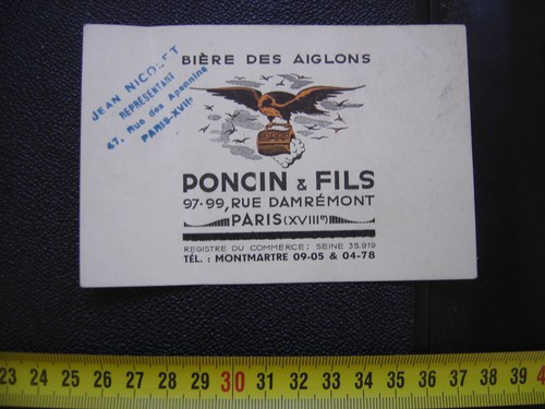 Carte visite biere des - visite,