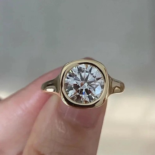 Bague diamant lunette ronde - , 2