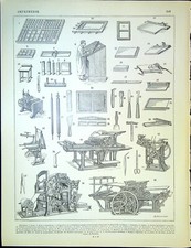  Ancienne gravure de presse  - Imprimerie