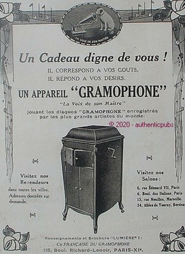 Publicite gramophone voix - gramophone, la