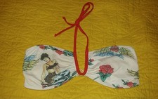 Alex Norrie swimsuit bikini top L sailor jerry Posing NWT pin up red rose $30