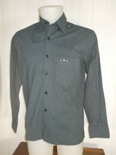 Chemise coton gris stretch