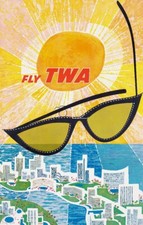 AIRLINES TWA Rcmk-POSTER HQ 40x60cm d'une AFFICHE VINTAGE