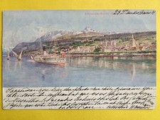 cpa Illustration source Cachat EVIAN les BAINS (Haute Savoie) Lac Léman BATEAU