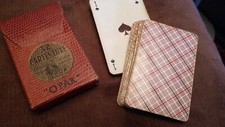 Lot de deux étuis de cartes anciennes Opak Héron . Un des jeux avec dos Potalux.