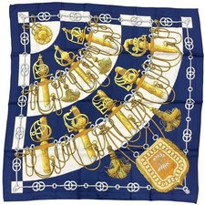 HERMES Carre 90 Soie 100% Foulard Cliquetis Multicolore Authentique G1201124