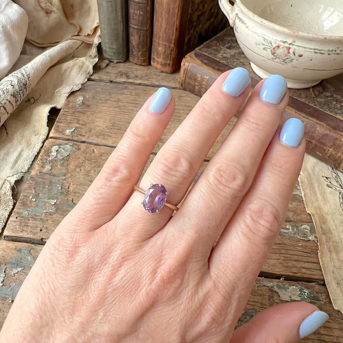 Bague améthyste ovale - ovale, en