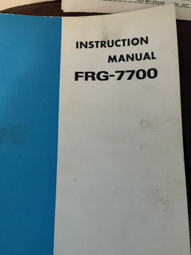 Yaesu frg 7700 instruction - yaesu, frg-7700