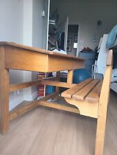 Ancien pupitre bureau écoliers double