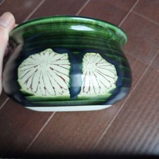 Bol à matcha japonais comme neuf motif floral vert foncé cérémonie du thé...