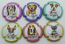 Série de 6 capsules de champagne Delabruyere Benoit chien bonne année 2020. TD