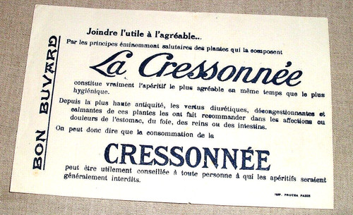 Buvard ancien cressonnee - buvard,