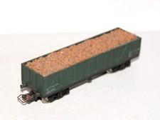 JOUEF HO 6500 WAGON TOMBEREAU DE FRET TYPE TP SNCF + CHARGEMENT MINERAIS GRAVIER