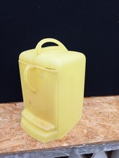 Ancienne Poubelle vintage Gilac en plastique jaune avec poignée Année 60/70 