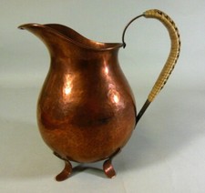 Vtg Hammered Copper Pitcher