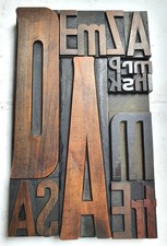 TYPOGRAPHIE LETTRE CARACTERE IMPRIMERIE BOIS letterpress composition 13,5 x 23,5