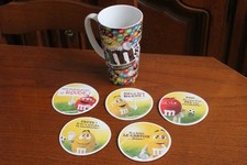 NEUF / GRAND MUG TASSE m&m's world + 5 SOUS-BOCK EN CADEAU / CHOCOLAT M&M'S
