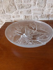 VERLYS  COUPE EN VERRE  OU CRISTAL A DECOR EN RELIEF D'OISEAUX