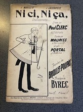 Ancienne partition chansonnette Ni ci, ni ça - Chanson de 1900