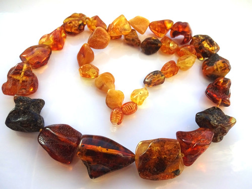 Collier ambre naturel - ambre, –