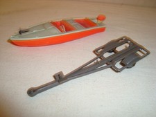 NOREV Bateau hors bord Rocca et sa remorque. Années Dinky