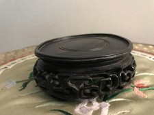 SOCLE SUPPORT BOIS VASE POTICHE CLOISONNE PORCELAINE CHINE CHINOIS ASIE JAPONAIS