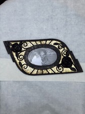 original cadre photo Art Déco  à suspendre , en fer forgé et cuivre martelé