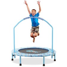 Trampoline pour Enfant Ø96cm Mini Trampoline de Fitness Pliable avec Poignée ...