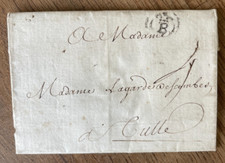 -=-  Lettre de BORDEAUX pour TULLE / Cachet de Cire rouge SUP / B couronné -=-