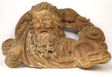 Sculpture bois polychrome Dieu