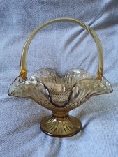 Ancien panier vide poche verre vintage 