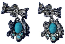 Boucles d'oreilles  Bijou De Créateur Vintage French Signée Micris