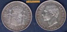 Espagne 5 Pesetas 1885 Alfonso XII TB TTB II – Spain