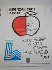 Lot 5 affiches Jeux Olympiques d'hiver 1980, Lake Placid, New York State Apples