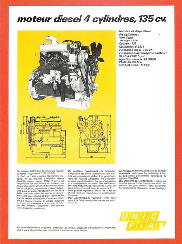 Unic fiat moteur 135 - 135, /