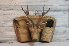 Kitch ancien Chausse pied  brosse à chaussure Tête de cerf à suspendre