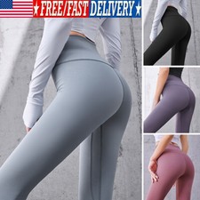Leggings Taille Haute En Coton Extensible Doux Pour Femmes Pantalons De Yoga /