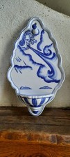 GRAND BENITIER EN FAIENCE BLEU