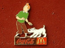 PIN'S  TINTIN ET MILOU - MC DONALD - COCA COLA
