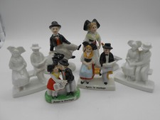 ( 02 ) SUPERBE LOT DE 6 FIGURINES ALSACIEN / ALSACIENNE EN PORCELAINE ALLEMANDE