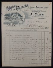 Facture VICHY Allier 1901 bois charpente CLAM parquet brique entête billhead 3