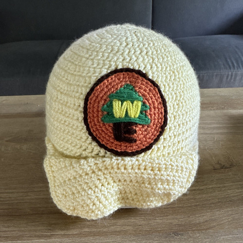 Yellow crochet helmet cover - crochet,