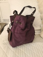 SAC A MAIN SAC SEAU DAIM VIOLET UN JOUR AILLEURS