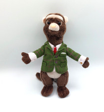 Peluche publicitaire doudou Hervé les furets.com en costume 28 cm