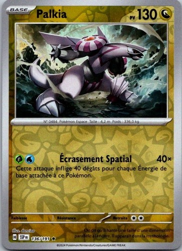 Carte pokémon palkia 136 - palkia, 136/191